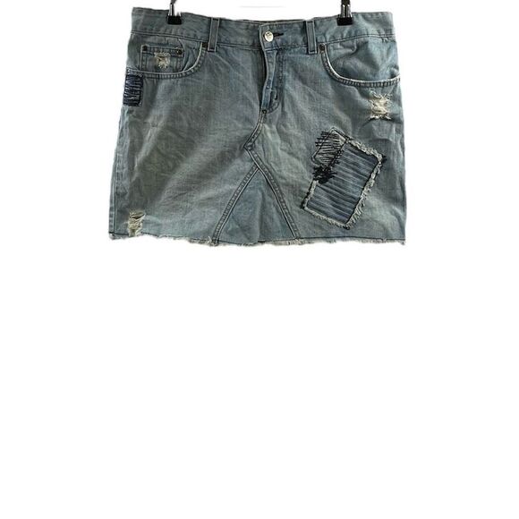 Anthropologie Dresses & Skirts - Lux Anthropologie Distressed Denim Skirt Size 9
